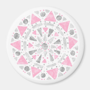 Mandala Roze Grijs Wit Demigirl Pride vlag Magneet
