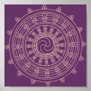 Mandala roze poster