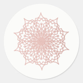Mandala Roze Rose Goud Blush Versie 2 Ronde Sticker