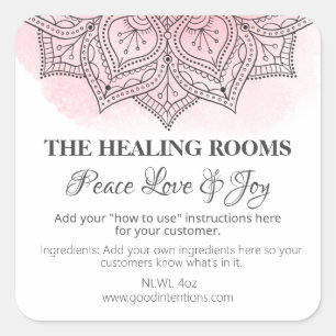 Mandala Roze Waterverf Natural Therapy Labels