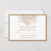 Mandala RSVP Bruin Boho Indiase moderne bruiloft (Voorkant)