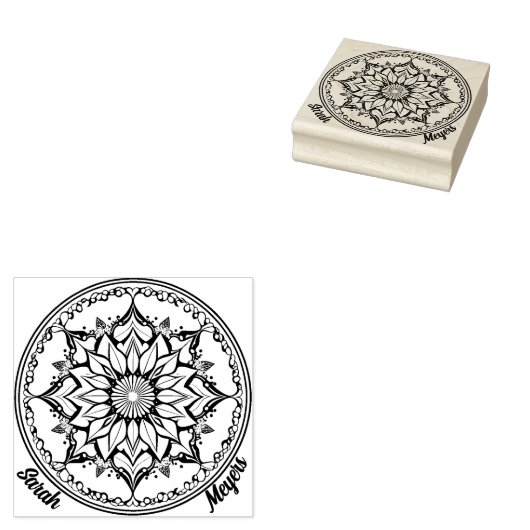Mandala Rubberstempel (Gestempeld)