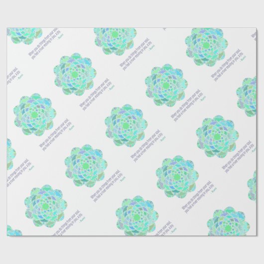 Mandala Rumi Joy Quote Cadeaupapier (Vlak)