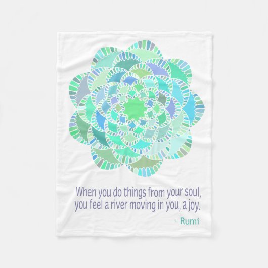 Mandala Rumi Joy Quote Fleece Deken (Voorkant)