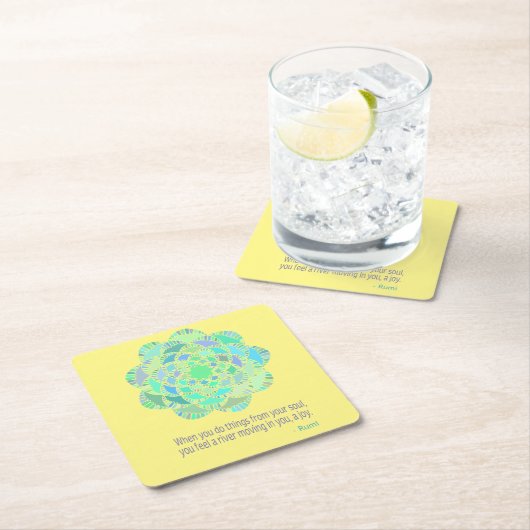 Mandala Rumi Joy Quote Kartonnen Onderzetters (Insitu)