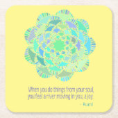 Mandala Rumi Joy Quote Kartonnen Onderzetters (Voorkant)