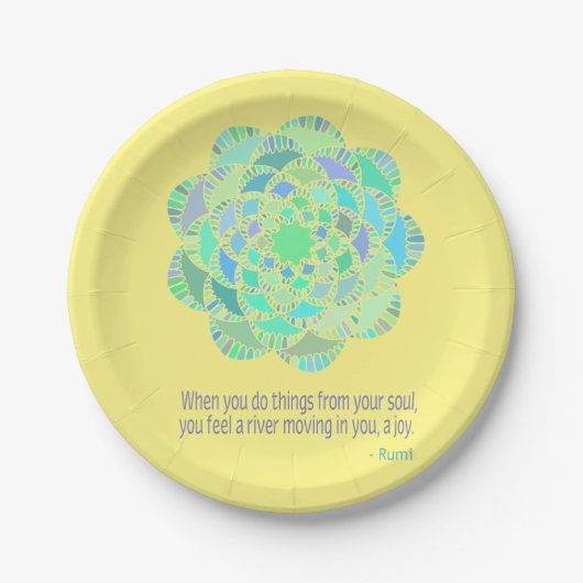 Mandala Rumi Joy Quote Papieren Bordje (Voorkant)