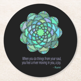 Mandala Rumi Joy Quote Ronde Kartonnen Onderzetter