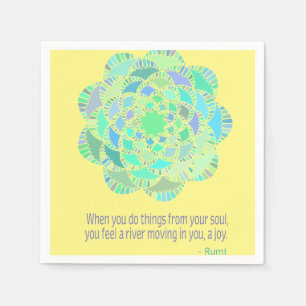 Mandala Rumi Joy Quote Servetten