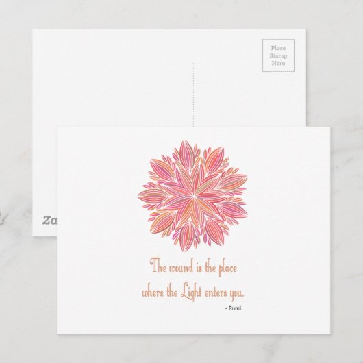 Mandala Rumi Woundquote Briefkaart (Voorkant / Achterkant)