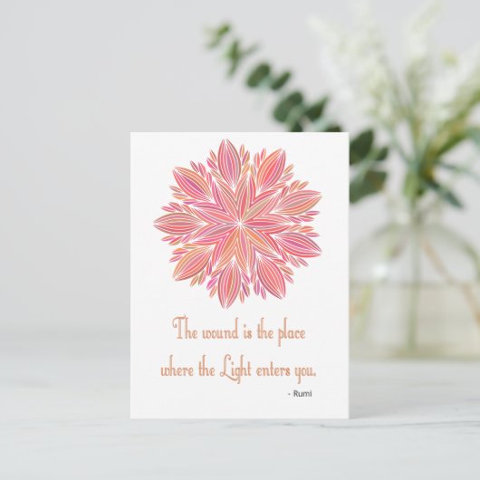 Mandala Rumi Woundquote Briefkaart (Staand voorkant)