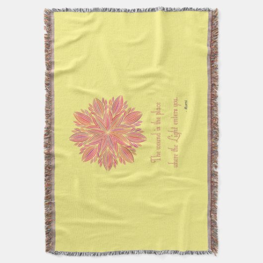 Mandala Rumi Woundquote Deken (Voorkant Verticaal)