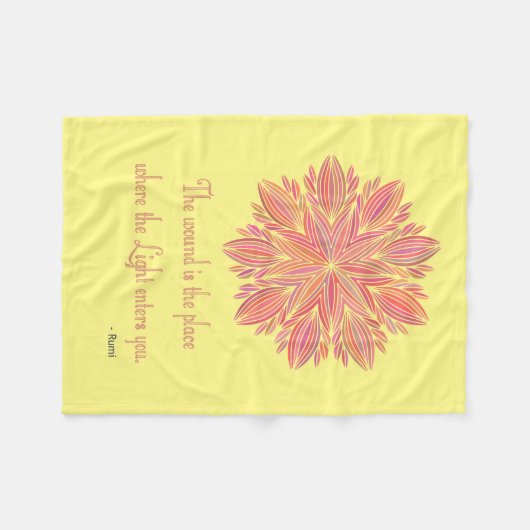 Mandala Rumi Woundquote Fleece Deken (Voorkant (Horizontaal))