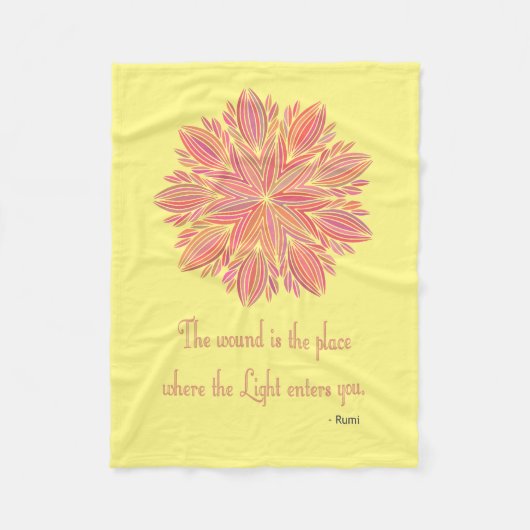 Mandala Rumi Woundquote Fleece Deken (Voorkant)