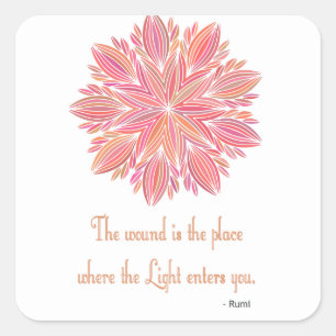 Mandala Rumi Woundquote Vierkante Sticker