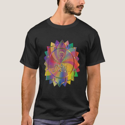 Mandala Sacred Geometry Prana Yoga Mantra Om T-shirt (Voorkant)