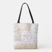 Mandala scannen met Gold Stars Monogram Tote Bag (Achterkant)