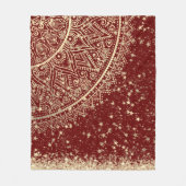 Mandala scannen met gouden sterren op rood fleece deken (Voorkant)