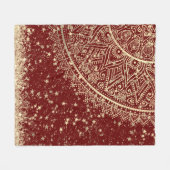 Mandala scannen met gouden sterren op rood fleece deken (Voorkant (Horizontaal))
