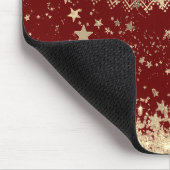 Mandala scannen met gouden sterren op rood muismat (Hoek)