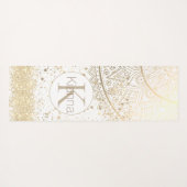 Mandala scannen met gouden sterren op wit yogamat (Achterkant (horizontaal))