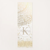 Mandala scannen met gouden sterren op wit yogamat (Voorkant)