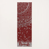 Mandala scannen met zilveren sterren op rood yogamat (Achterkant)