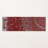Mandala scannen met zilveren sterren op rood yogamat (Voorkant (horizontaal))