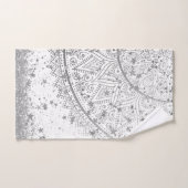 Mandala scannen met zilveren sterren op wit bad handdoek (Handdoek)