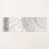 Mandala scannen met zilveren sterren op wit yogamat (Achterkant (horizontaal))