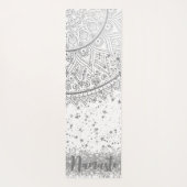 Mandala scannen met zilveren sterren op wit yogamat (Achterkant)