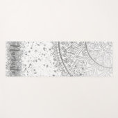 Mandala scannen met zilveren sterren op wit yogamat (Voorkant (horizontaal))