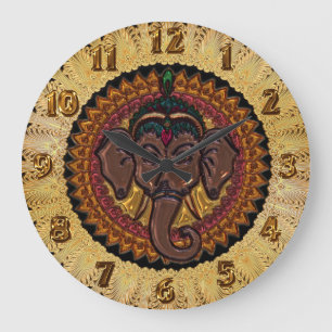 Mandala Schattige Elephant Metallizer Grote Klok