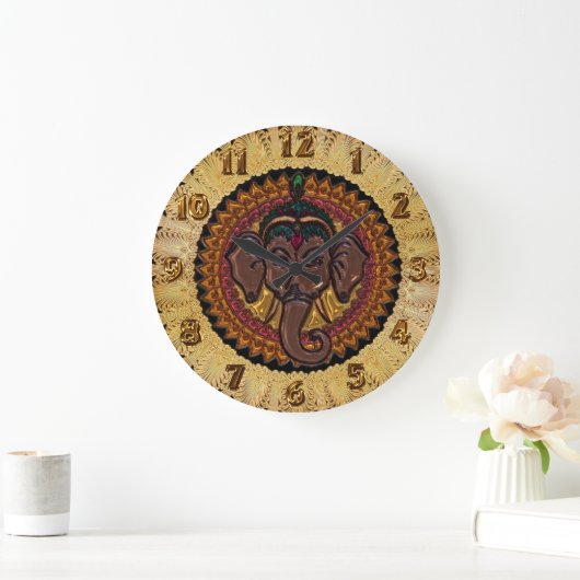 Mandala Schattige Elephant Metallizer Grote Klok (Huis)