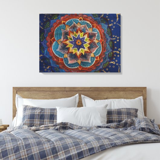 Mandala Schilderij Canvas Print (Insitu (Slaapkamer))