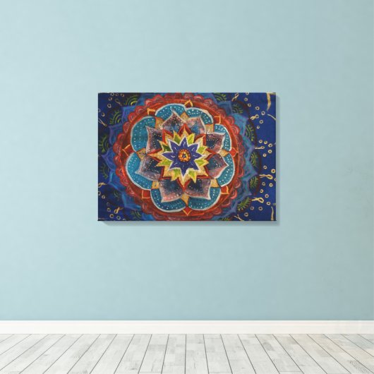 Mandala Schilderij Canvas Print (Insitu (Houten vloer))