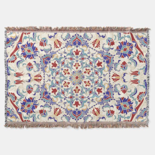 Mandala schoonheid: kleurrijk cultureel mozaïek deken (Voorkant)