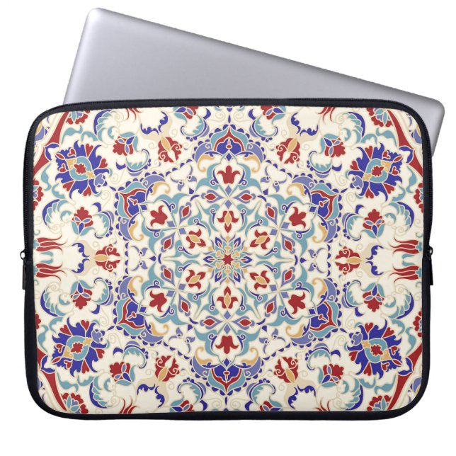Mandala schoonheid: kleurrijk cultureel mozaïek laptop sleeve (Voorkant)