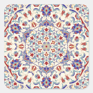 Mandala schoonheid: kleurrijk cultureel mozaïek vierkante sticker