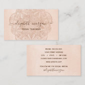 Mandala Script Blush Pink Waterverf Modern Visitekaartje (Voorkant / Achterkant)