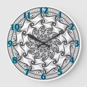 Mandala Scroll Clock Grote Klok