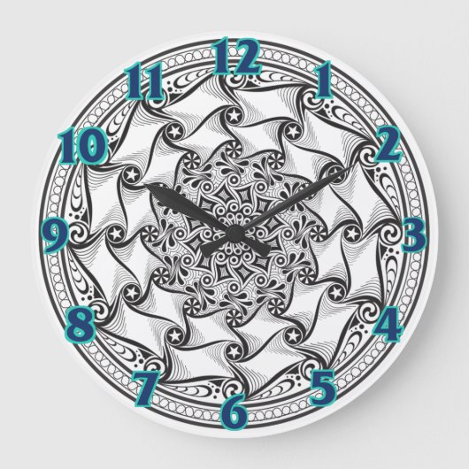 Mandala Scroll Clock Grote Klok (Voorkant)