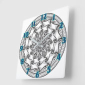 Mandala Scroll Clock Vierkante Klok (Hoek)