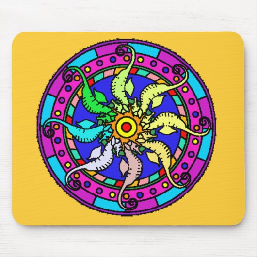 mandala seahorse Mousepad Muismat (Voorkant)