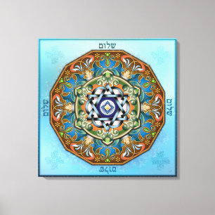 Mandala Shalom Canvas Afdruk