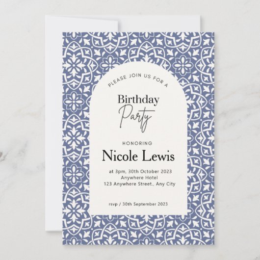 Mandala Siermotief & Arabisch Patroon Lavendel Kaart (Voorkant)