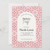 Mandala Siermotief & Arabisch Patroon Robijnrood Kaart (Voorkant)