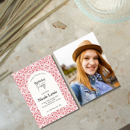 Mandala Siermotief & Arabisch Patroon Robijnrood Kaart