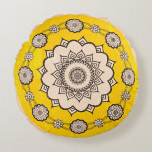 Mandala siervormgeving, etnische stijl rond kussen