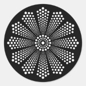 Mandala Sjabloon Floral Cone Ronde Sticker (Voorkant)